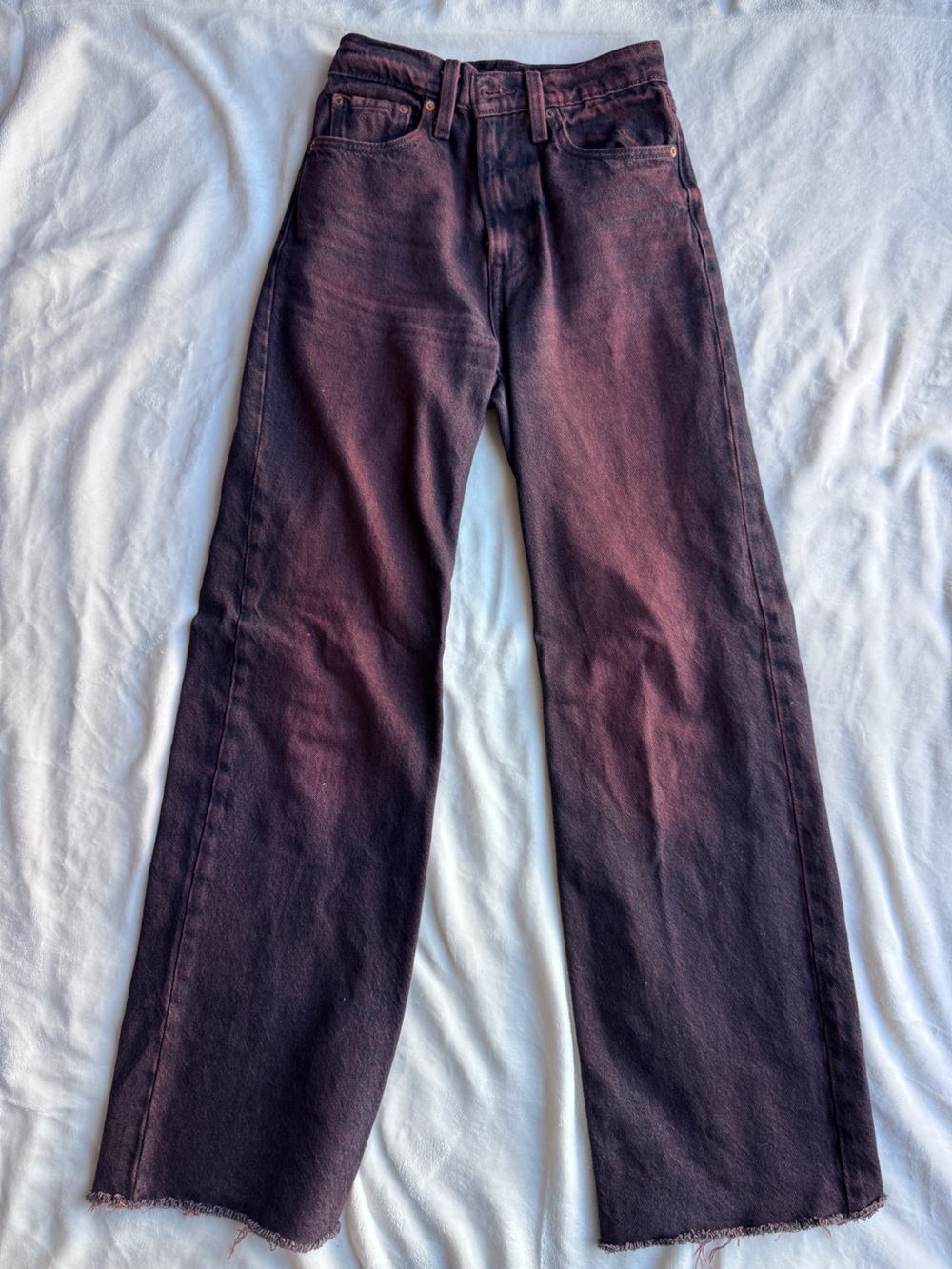 Levi's Plum/Raspberry Ribcage Wide-Leg Jeans
